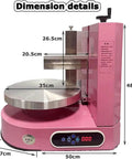 Pink Portable Automatic Cake Icing Smoothing And Decorating Machine Electric Icing Tool For Smooth Coats And Clean Edges with dimensions 50cm x 37cm x 48cm