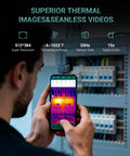 Thermal Imaging Camera For Android With 512x384 Super Resolution And 25Hz Refresh Rate From Minus Four To One Thousand Twenty Two Fahrenheit Infrared Imaging For Android Phones And Tablets connected to smartphone during electrical inspection