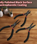 Three Piece Pro Grade Jewelry Pliers Set For DIY Crafting And Jewelry Making on wood surface