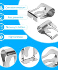 Five Pack Windshield Wiper Linkage Repair Clips Kit For Wiper Arm Linkage Bushings Durable Auto Wiper Motor Linkage Repair Clamp Set For Cars Trucks SUVs Easy Install, metal clip close-up