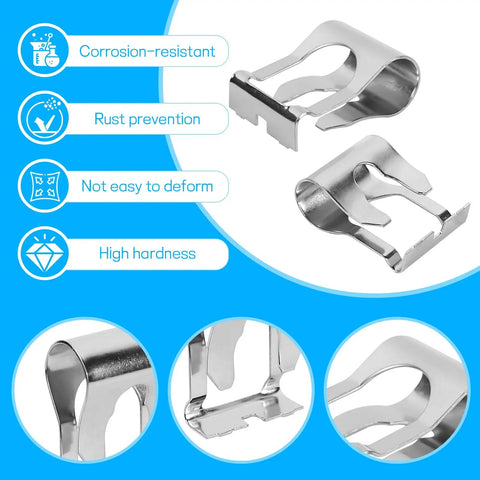 Five Pack Windshield Wiper Linkage Repair Clips Kit For Wiper Arm Linkage Bushings Durable Auto Wiper Motor Linkage Repair Clamp Set For Cars Trucks SUVs Easy Install, metal clip close-up