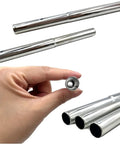 Close-up of 0.580 Inch Golf Shaft Extension for Iron and Wood Clubs, showing electroplated silver finish and dimensions