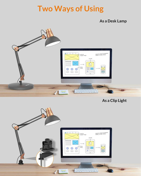 Rock Solid Metal Desk Lamp With Swing Arm And Clamp For Home Office Reading Light Built Tough Base Adjustable Task Lighting That Hits Different On Any Modern Workspace Desk