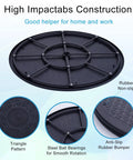 12 Inch Lazy Susan Turntable Organizer with heavy duty rotating swivel, black surface, steel ball bearings, anti-slip design.