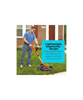 Man using 3-In-1 Electric Lawn Mower, Trimmer And Edger with 6.5 Amp Motor, 12 Inch Cutting Width, corded power for quick yard cleanup