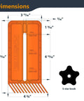 Dimensions of Heavy Hitter Table Saw Push Block and Push Stick Kit with a stackable featherboard for precise control.