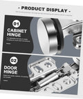 Two Piece Hydraulic Glass Door Hinges Thickened Heavy Duty Silent Hidden Cabinet Hinges With Soft Close Buffer For Kitchen Cupboard Doors product display