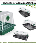 20 Pack Humidity Vented Domes For 1020 Seed Trays 7 Inch Tall Clear Plastic Greenhouse Covers With Four Green Vents