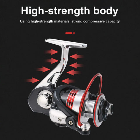 Beast Metal Spinning Reel With 13 Plus 1 Ball Bearings And 5.0 To 1 Gear Ratio showing high-strength aluminum body