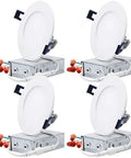 Essential Series 6 Inch Ultra Thin LED Recessed Lighting with J-Box Pack of 4, 1000 Lumen Dimmable Slim Panel Downlight