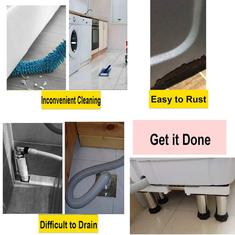 Multi Functional Adjustable Base For Washer And Dryer Stand With Non Slip Rubber Mats Easy To Clean Stable Kitchen Utility