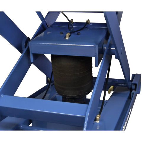 Close-up of EZ Loader Automatic Pallet Positioner with 43 Inch Rotating Top and Auto Height Adjustment mechanism.