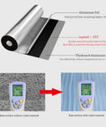 Heavy Duty Rock Solid Bitumen Waterproofing Membrane Roll For Roofs Featuring No Sweat Flashing Tape shown with temperature measurement comparison.