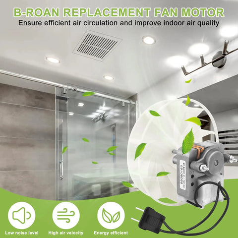 Replacement Bathroom Exhaust Fan Motor 120V 70 CFM Pure Copper for NuTone Broan Vent Fans S99080166 BP28 CCW 3000 RPM in bathroom
