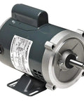 Heavy Duty 3/4 Hp Jet Pump Motor With Capacitor Start And Single Phase Power For Water Well Jobs featuring a solid metal casing and base mount.