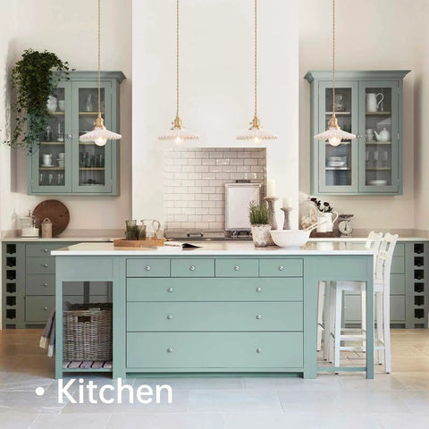 White Pleated Ceramic Shade Brass Vintage Pendant Light With Adjustable 59 Inch Chain in kitchen setting over island