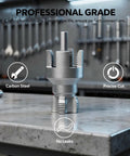 Heavy Duty Carbon Steel Pipe Thread Repair Kit For 1/2 And 3 4 Inch Pipes With Sealing Tape Includes Internal And External Tools For Plastic PVC PPR Water Lines Compatible With Electric Drills Made To Fix Leaks Fast. Carbon steel repair tool in workshop