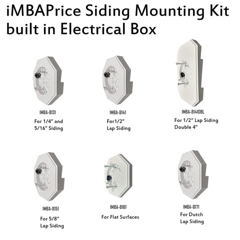 Vinyl Siding Lamp Mounting Kit With Built In Electrical Box For 5/8 Inch Outdoor Siding Lap Durable Exterior Lighting Mounting Solution For Lamps Fixtures Receptacles And Decorative Lanterns, white