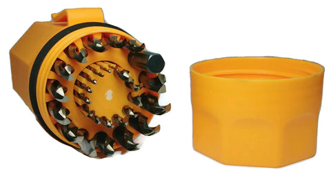 Heavy Duty 29 Piece Jobber Length Drill Bit Set With Three Flats Shank In Orange Case Ultradex Premium Molybdenum Steel Gold And Black Oxide Finish 135 Degree Split Point Round Shank For Smooth Drilling And Long Life
