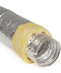 8 Inch Flexible Aluminum Duct Hose With Insulation R-4.2 For Heavy Duty HVAC And Exhaust Ductwork, 25 Feet Long, UL 181 Approved