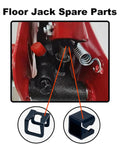 Close-up of 2 Ton Hydraulic Floor Jack Spare Parts Set With Hoop Claw Clamp Clips Universal Replacement For Hydraulic Floor Jacks 9mm And 11mm Clip Sizes Jack Repair Kit For Cylinder Piston Accessories 6 Pack DIY Ready, showing red frame and clips.