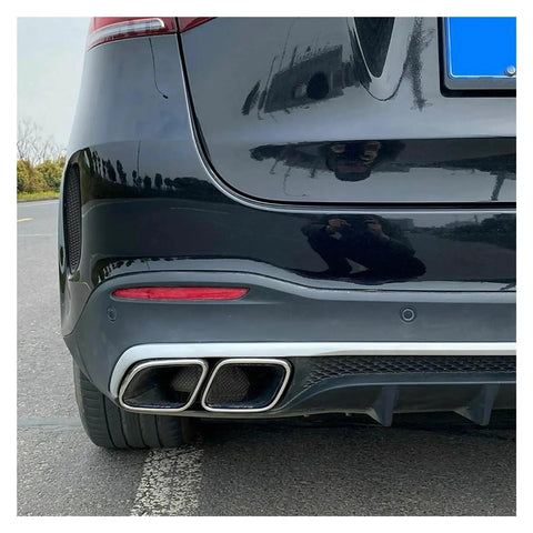 Mercedes Benz GLE W167 53 4MATIC Plus Exhaust Tail Pipe Cover And Rear Muffler Tips In Stainless Steel Black rear view