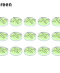 15 Pack 32mm Round for spirit Level for acrylic Bubble Gauge Precision in green, showing 15 bubble levels arranged neatly.