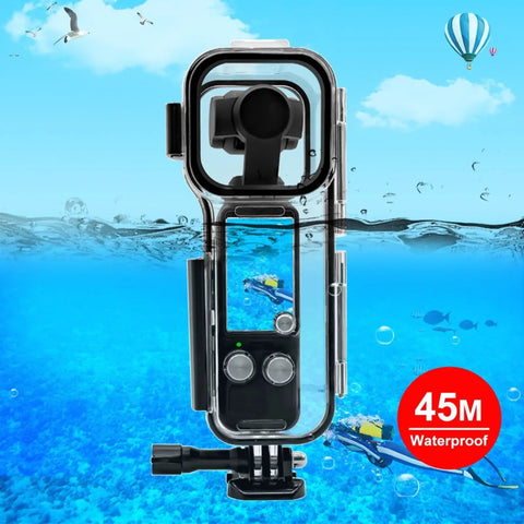 Underwater Dive Case For Osmo Pocket 3 Waterproof Housing With Accessories, 45M 147FT Depth, clear PC shell in ocean scene