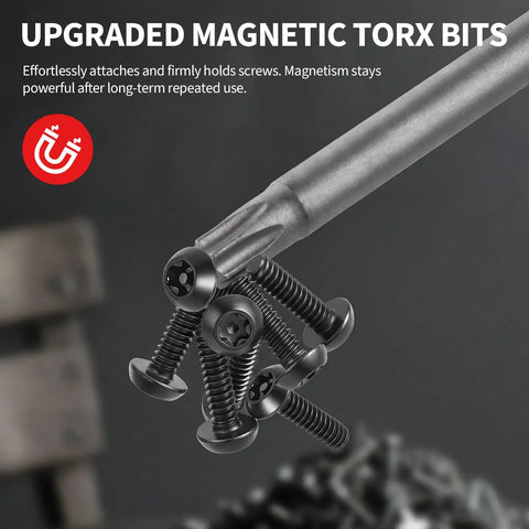 Heavy Duty Extra Long Torx Security Bit Set Built Tough To Knock Out Tight Jobs With Hella Durable S2 Steel Magnetic Quarter Inch Hex Shank 11 Piece Tamperproof Star Driver Kit For Pro Repair Work with magnetic tors and screws.