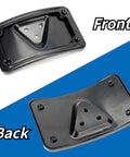 Curved Laydown License Plate Mount With Frame For 4x7 Plates Black Finish Is Designed For 3 Bolt Mount Brackets front and back view