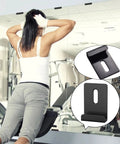Woman exercising with gym mirror secured by No Slip Glass Mounting Kit For Bathroom Walls Heavy Duty Glass Clamps