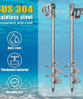 Beast Mode Heavy Duty 36 Inch Sand Boat Anchor With 32 Foot Thick Rope Hook And Float Ball 304 Stainless Steel Screw In Anchor For Pontoon Jet Ski Kayak Sandbar Beach, stainless steel screw anchor
