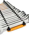 Two Piece Reversible Wrench Rack Set With 16 Slots Per Rack For Up To 32 SAE And Metric Wrenches Up To 1 Inch Or 25 Mm Quick Change