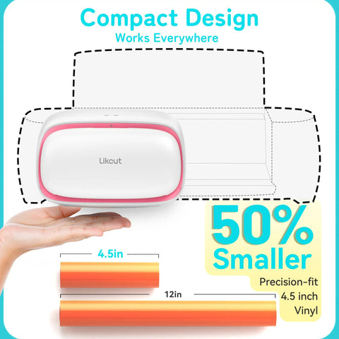 Front view of Portable DIY Vinyl Cutter Machine With Smart Cutting Tech For Crafters, Glee S501 Upgrade, compact pink design