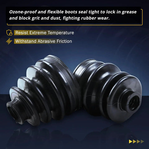 Ozone-proof boots for Beefy 4WD Front CV Axle Shaft Assembly Replacement 60 1345 2 Piece Set For 2002 2009 Chevrolet Trailblazer GMC Envoy XL XUV Buick Rainier Oldsmobile Bravada 2003 2008 Fits 4WD Models Only
