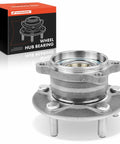 Front view of Rear Wheel Bearing And Hub Assembly For Mazda CX-5 2013-2023 AWD 5 Lug next to packaging box.