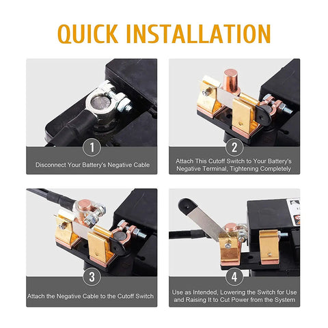 Quick installation guide for Beefy Heavy Duty Battery Disconnect Switch Knife Blade 12V 24V with step-by-step instructions