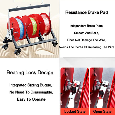 Heavy Duty Wire Spool Rack Holder For Cables And Wires And Ropes Industrial Steel Dispenser With 330 Lb Load Capacity