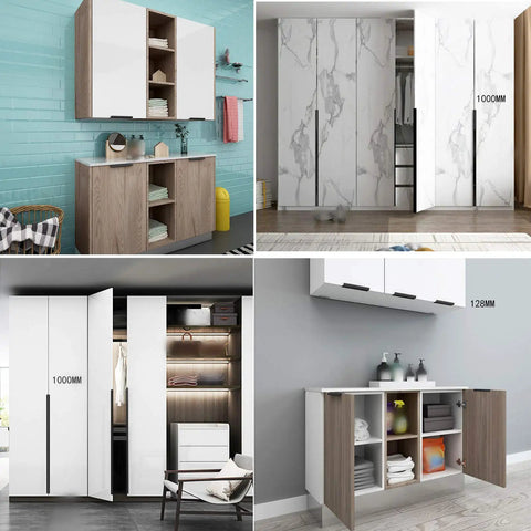 Living space with furniture showcasing Hidden Cabinet Handle For Drawers And Doors Curved Aluminum Alloy Pull Concealed Door Knob Black Finish