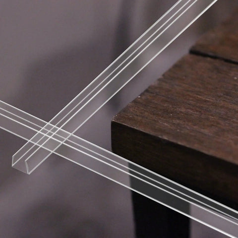 Clear U Channel Edge Guards For Kitchen Cabinets 3/4 Inch Thick Vinyl Strips 36 Inches Long on wooden furniture edge