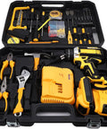Tough As Nails 21v Cordless Drill Tool Kit With Dual Rechargeable Batteries And Six Precision Bits Ergonomic Grip for DIY.