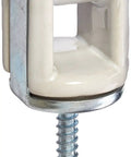 Heavy Duty Reinforced Porcelain Wire Holder With Galvanized Steel Construction, Single Point Clamp, Porcelain Head, Size 3/8 x 2 1/4 in