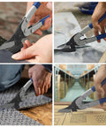 Heavy Duty Ten Inch Aviation Metal Snips For Cutting Hardware Cloth Metal Sheet Carpet Cardboard With Offset Blade Design