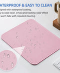 Pink Mouse Pad With Splash Proof Textured Surface And Stitched Edge For Desk, Non Slip Waterproof Rubber Base, 10.2 X 8.2 Inches