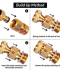 Build up method for Brass Garden Hose Quick Connect Fittings Three Quarter Inch GHT Leak Proof No Rust No Breakage No Fuss Easy Disconnect.
