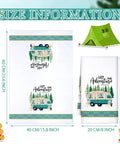 Set Of 6 Camping Kitchen Towels, 24 X 16 Inches, White Absorbent Dishcloths With Funny Sayings, Bonfire Tent Car Theme, RV Camper