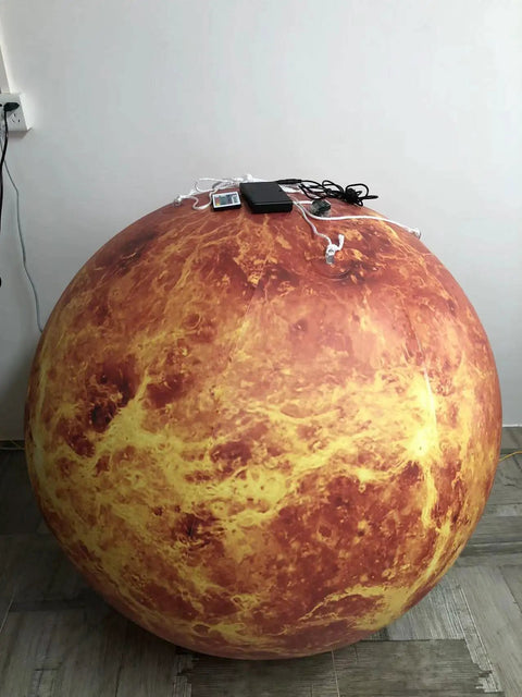 60 Inch Inflatable Venus Planet Balloon For Astronomy Education And Planetarium Decor, Great For Schools, Museums, Parties, And Large Events, Ceiling Or Ground Display, Includes Air Pump, RGB Lights, Ropes, And Durable 0.25mm PVC, with pump and lights