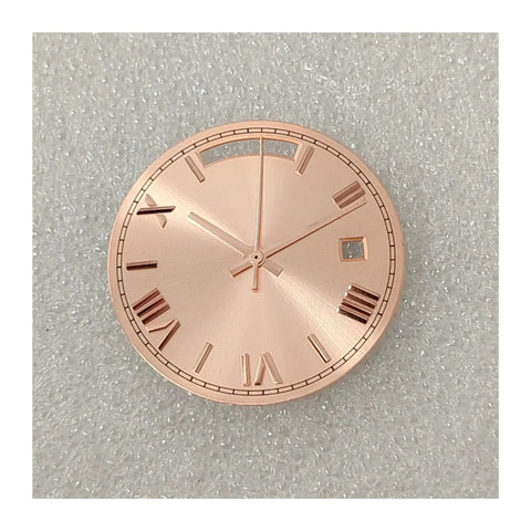 30.8mm Watch Dial And Hands Kit With Single Calendar Sunray Dial For 8285 Movement Replacement And Upgrade In Rose Gold