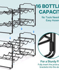 Stackable Metal Water Bottle Organizer 4 Tier Rack For 20 30 40 Oz Tumblers From Yeti And Stanley, holds 16 bottles