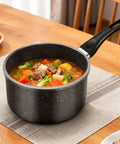 1.5 Quart Nonstick Saucepan With Detachable Handle And Swiss Granite Coating Small Multipurpose Pot For Induction Cooking